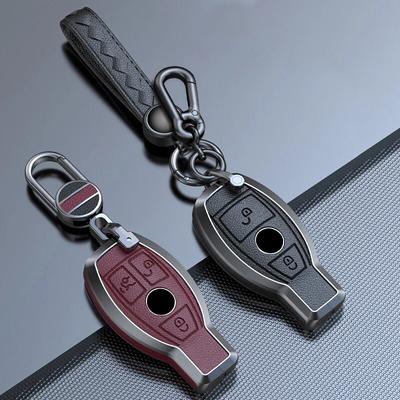 Çinko Alaşımlı İnek Derisi Araba Uzaktan Anahtar Kılıfı Mercedes Benz ABCER Sınıfı GLS GLA GLK GLC CLS CLA AMG W204 W205 W212 W463 W176