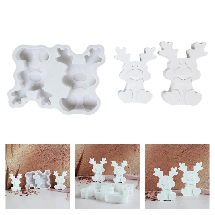 Holiday Themed Elks Silicone Casting Mold Easy Demolding Design For Resin Projects Christmas Party Decoration DIY