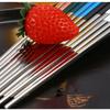 Square 23cm 304 stainless steel chopsticks, anti slip and heat-resistant hollow household chopsticks, sushi chopsticks