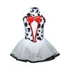 Kinderen Dalmatische Tutu Kostuum Mouwloos Strikje Pailletten Ruguitsnijding Gaas Pofmouw Jurk en Ingebouwde Kruisknopen Slipje