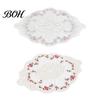 Floral Patterned Table Decor Embroidered Lace Doily, Vintage Style Sheer Placemat, Mat Decorative Covers for Parties Elegant Doilies Tea Party,