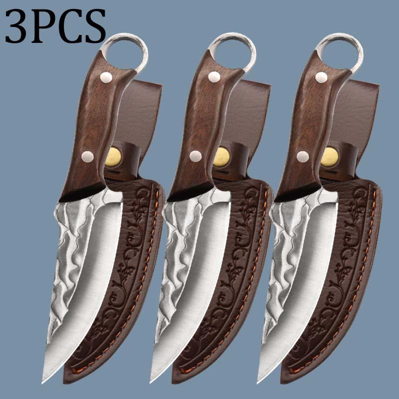 1 PC/3 PCS Stainless Steel Multipurpose Kitchen Knife Set Cleaver Boning Slicer Butcher Fruit Camping Tools Outdoor