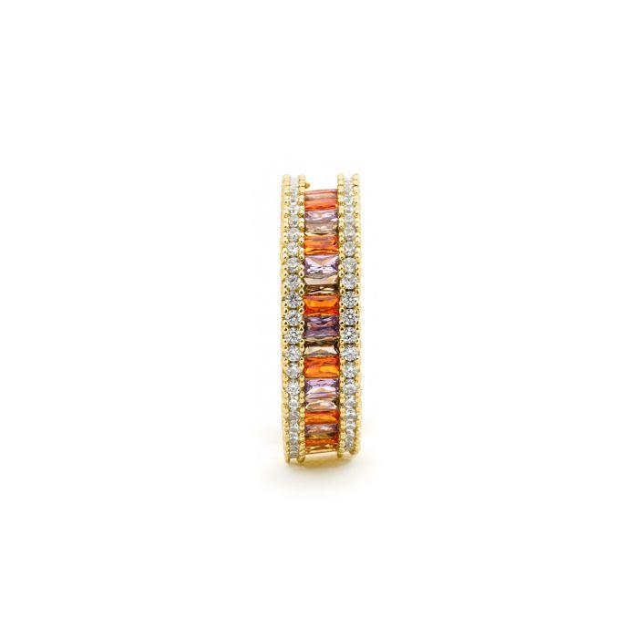 Ring - LUXENTER - Baldlal - Metal Alloy - Multicolored Zircons - 18 Ct Yellow Gold Finish