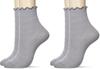 GUNZE SABRINA Washi Yarn Tucked Border Set of 2 Pairs Socks, Topmellow, Pattern,