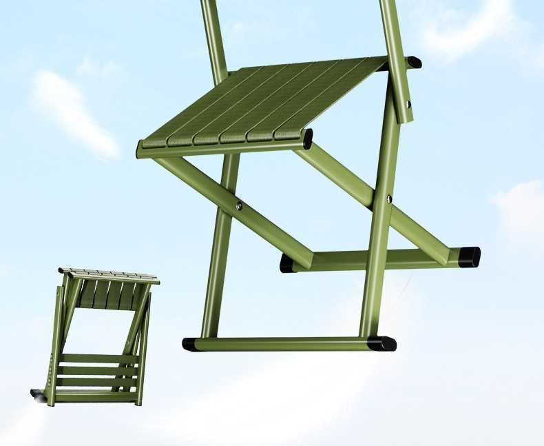 Portable Ultralight Folding Stool with Backrest - Dual-Use for Camping, Fishing, and Barbecue