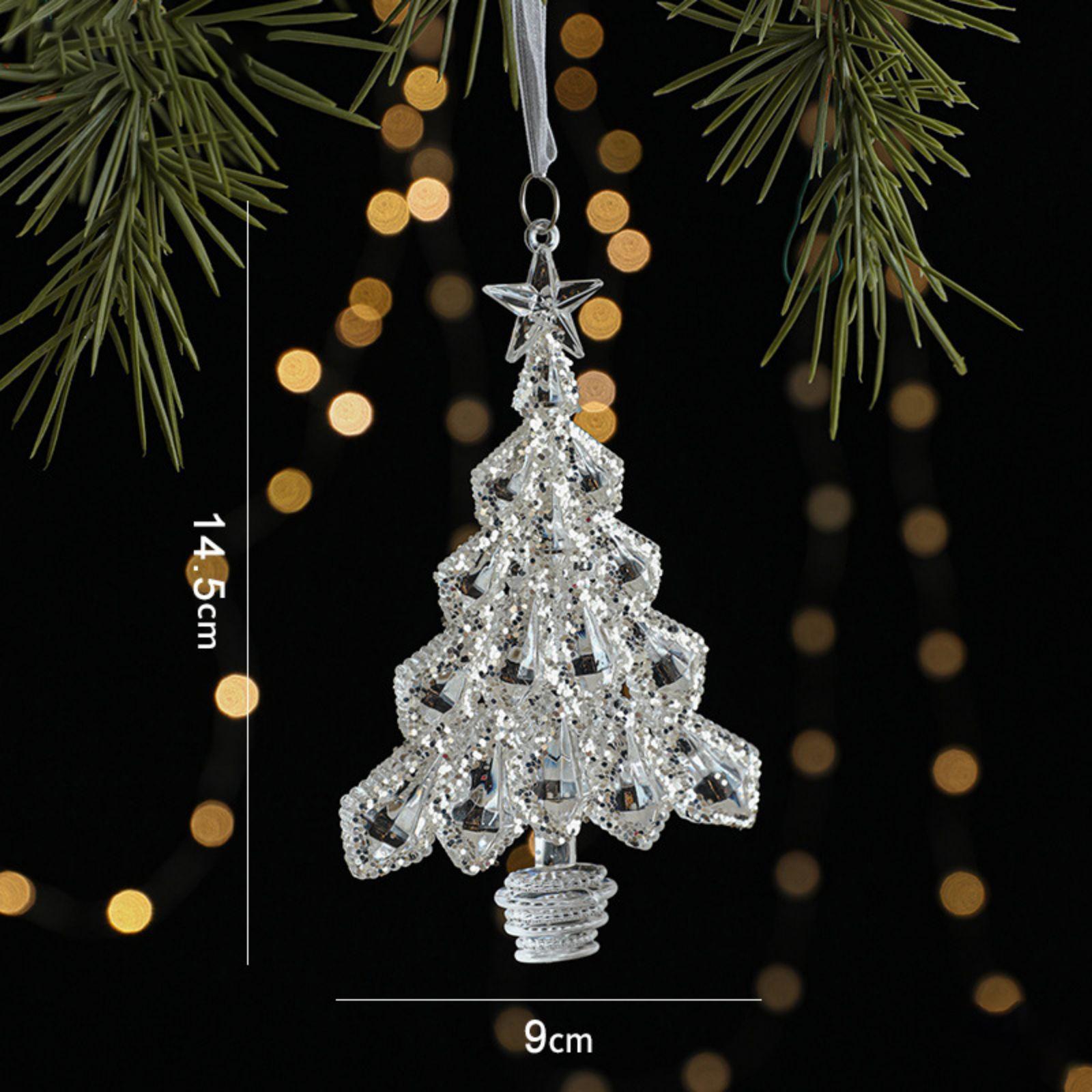 

Рождественский кулон из ледяного кристалла, подвеска в виде елки, прозрачный акриловый ангел, светильник, роскошное украшение, реквизит для макета сцены One Size