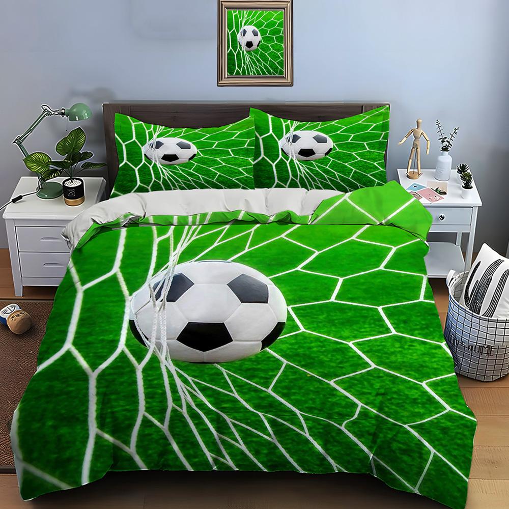 Football Print Bedding Set Sports Enthusiast Duvet Cover 1 Duvet Cover 2 Pillowcases Adult And Children Bedding Set Luxury Gifts