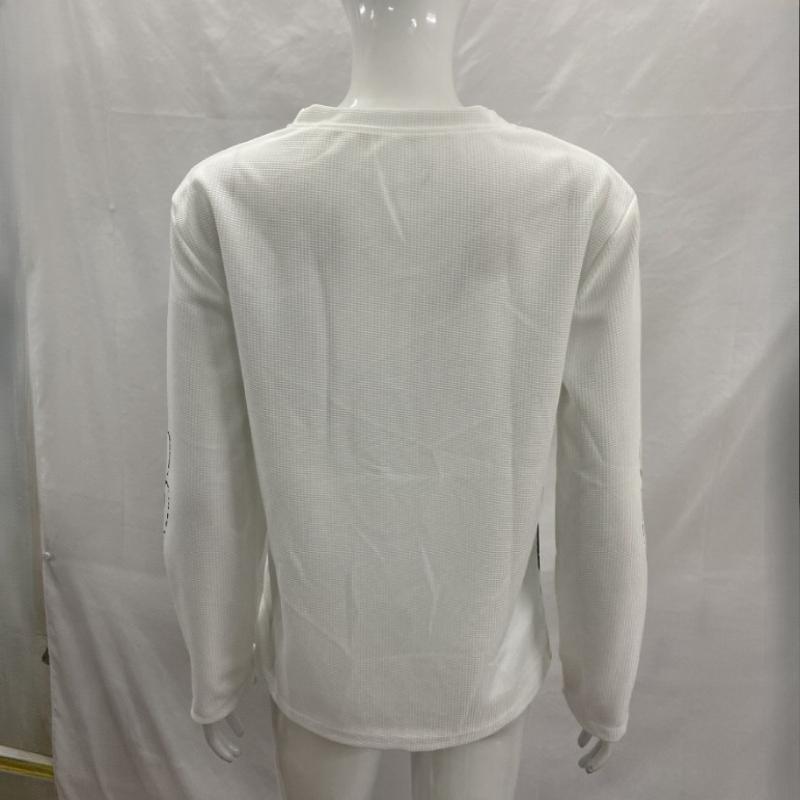 European and American Style Dark Printed Round Neck Long Sleeved Retro Street Trend Pullover Top