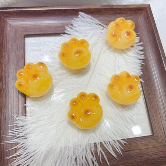 Second Gen Heart Cat Paw Amber Beeswax Charms for DIY Jewelry