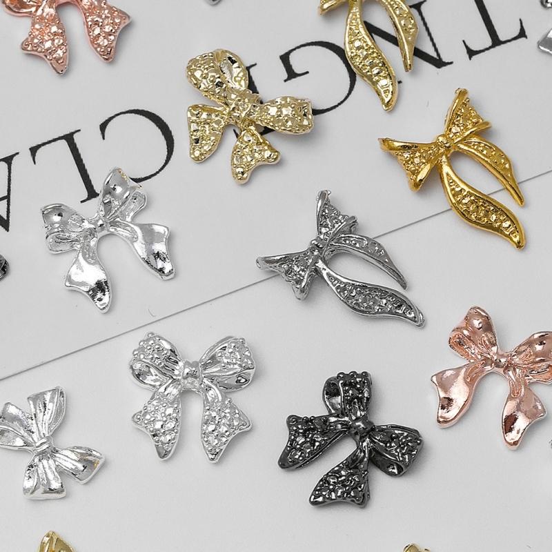 Alloy Nail Art Rivets,3D Bows Nail Art Charms Nail Art Decals Bows Nail Rhinestones Nail Art Supplies for Women Girls