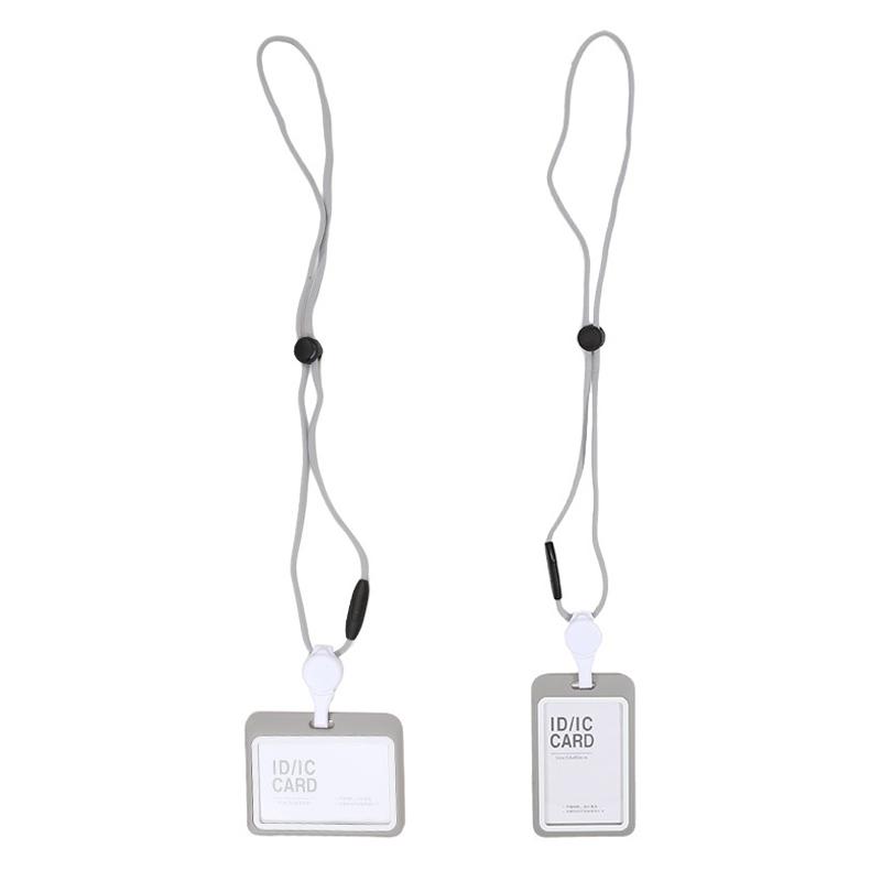 Badge With Lanyard Name Badge Holder Adjustable Lanyards Card Holder Transparent Retractable ID Card Holder School Stationery