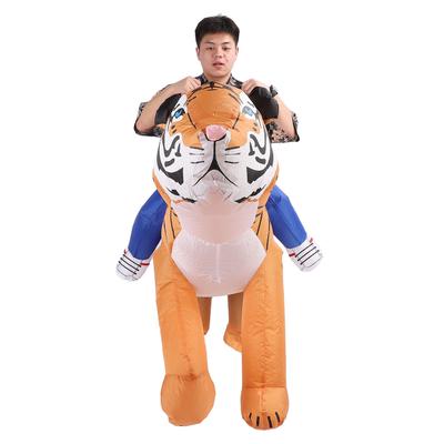 Costume de Tigre Gonflable avec Souffleur Taille Moyenne Drôle Polyester Air Gonflable Costume de Tigre pour
