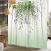 Greenery Theme Shower Curtain Tropical Plants Hanging Leaves Nature Style Bathroom Decor Polyester Waterproof Bathroom Shower