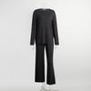 European & American Women's Knit Pajama Set: 2025 Autumn/Winter Loose Round Neck Long Sleeve Top & Pants