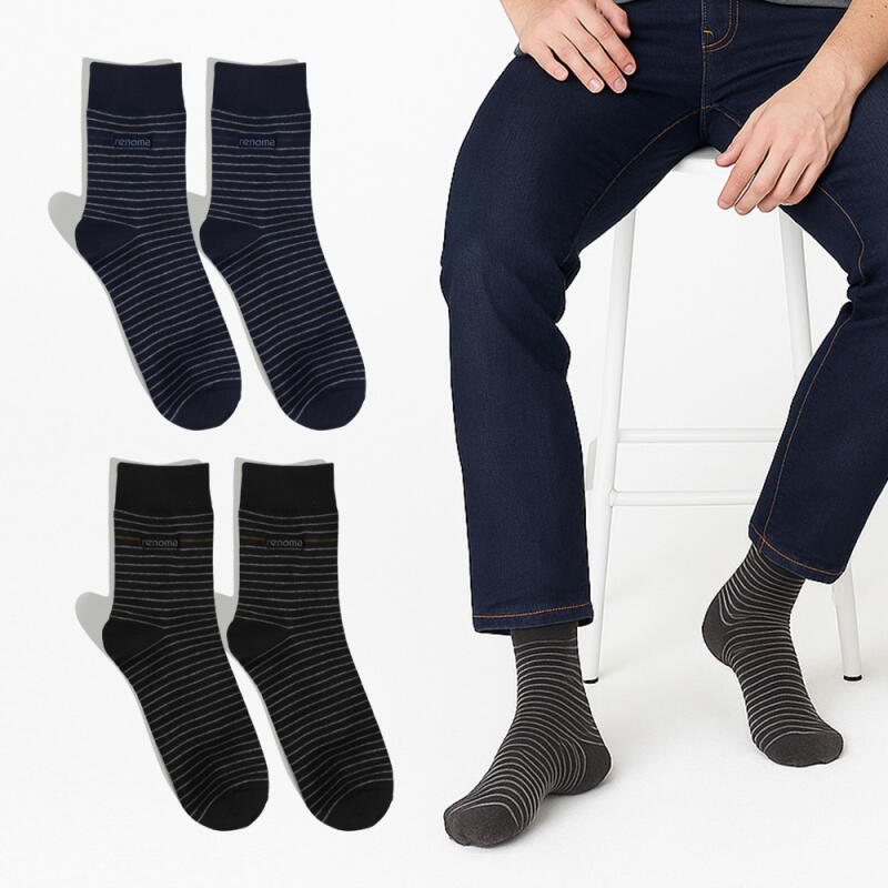 RENOMA Men's Olingle Casual Mid-Calf Socks 3-Pair Set
