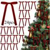 24 Velvet Bows for Christmas Trees - Used As Rural Gift Bows for Christmas Home Decoration, Outdoor, and Indoor Occasions
