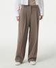 Woman Women'S Lightweight High-Waisted Wide Hidden Banding Slacks [Dusty Beige]