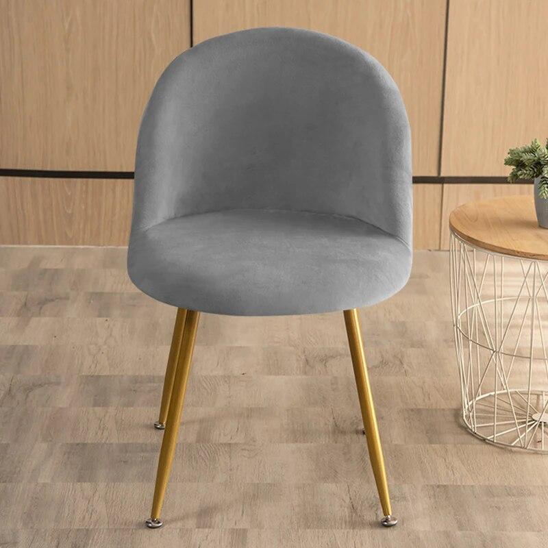 Velvet Fabric Shell Chari Cover Soft Comfortable Stretch Duckbill Shaped Backrest Seat Covers for Dining Room Home Seat Case 1PC