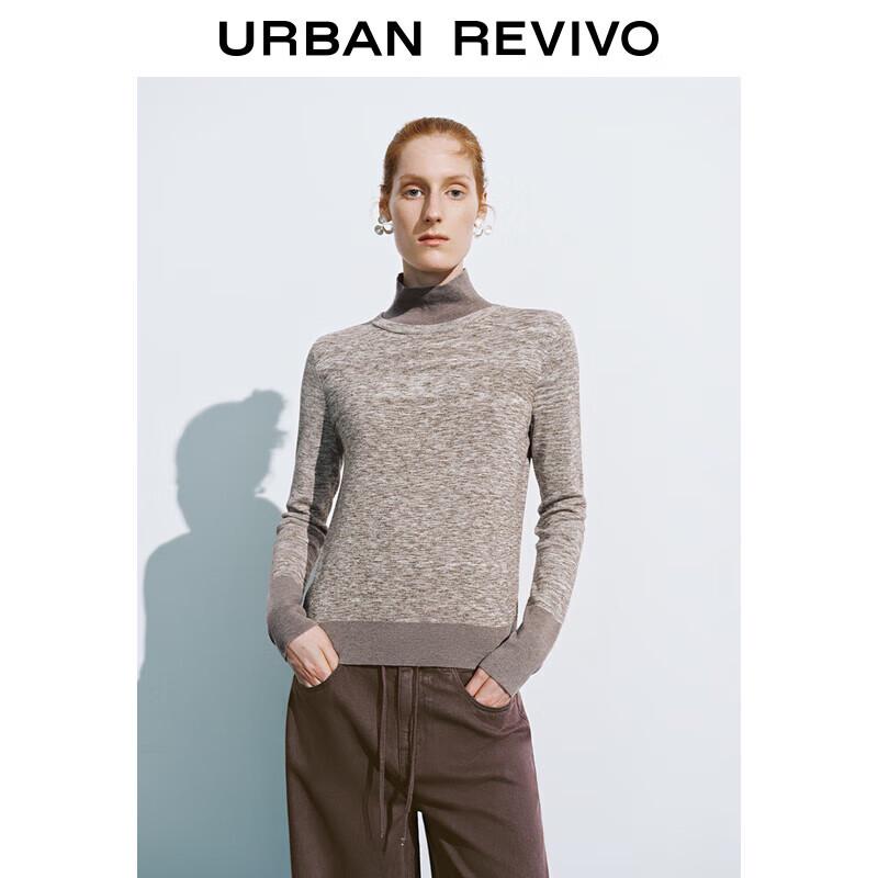 

UR Women s Retro Color-block Stand-Collar Knit Top S