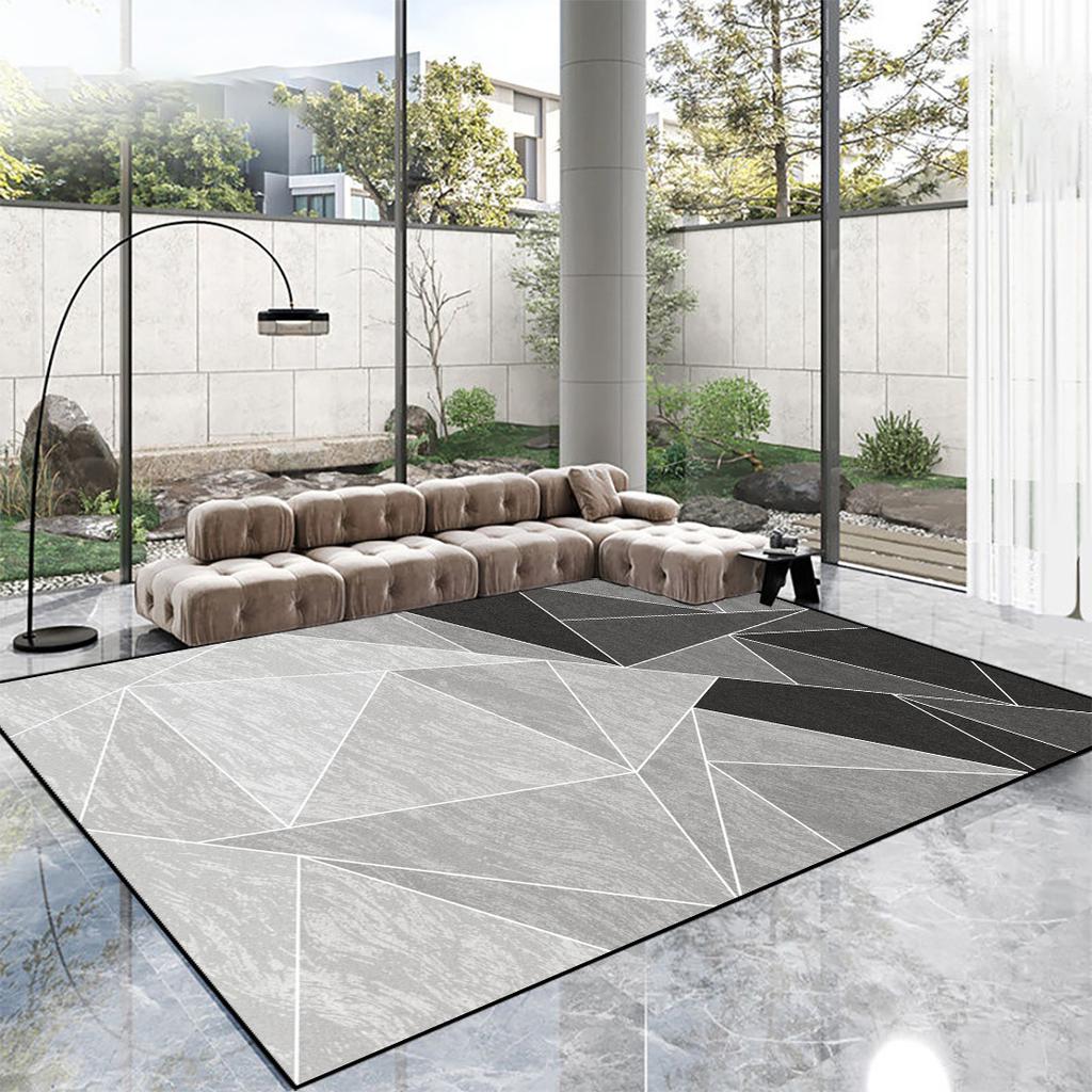 Nordic Geometric Low Pile Carpet Non Slip Living Room Rug 160x230cm Large Area Bedroom Floor Mat