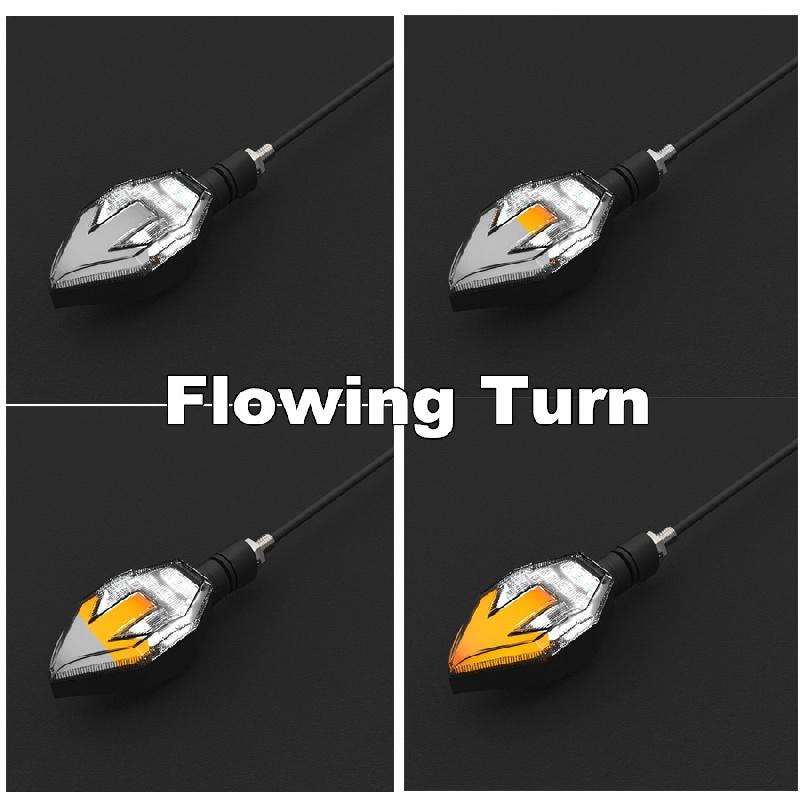 Universal 2Pcs Dual colors White Amber DRL Flowing Turn Signal Indicator Lights