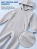 Boys Girls Adaptive Hooded One Piece Jumpsuit Long Sleeve Back Crotch Zip Bodysuit with Pocket for Outdoor Play