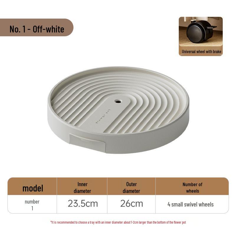 Large Movable Flower Pot Tray with Universal Wheels & Water Collection, Thick Plastic