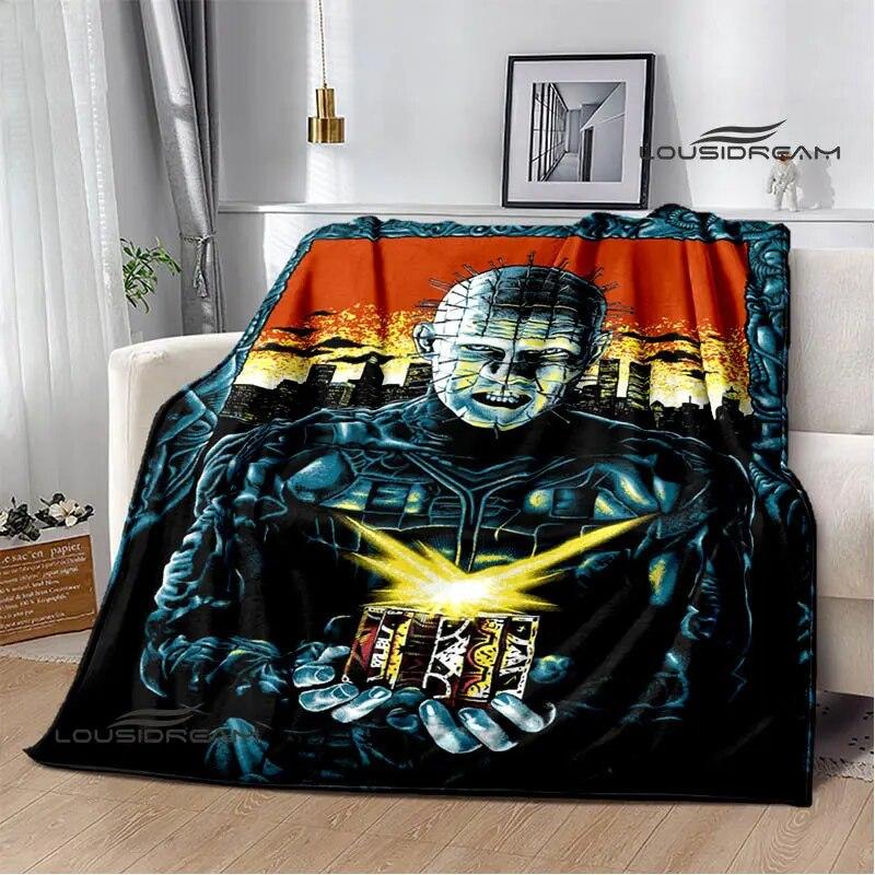 hellraiser horror print blanket picnic blanket thin blanket flannel soft and comfortable home travel bed blanket birthday gift
