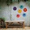 Metal Sunflower Wall Decor Handmade Multicolored Flower Art for Garden Home Outdoor Hanging Decoration