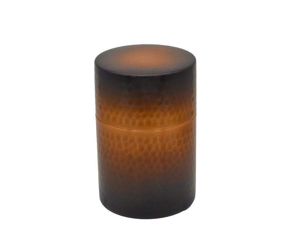 Shinkodo Made In Japan Pure Copper Tea Caddy Red Copper Finish Hammered Gift Wrapping Specification (Medium)