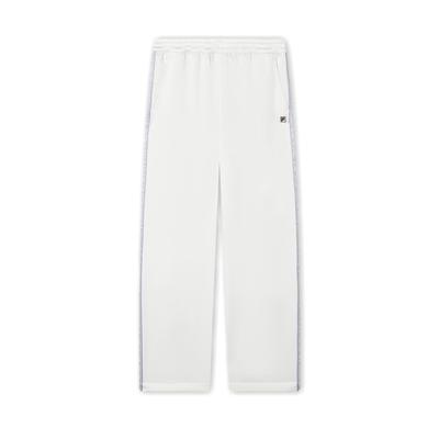 The Louvre Palace Fashion Straight Leg Retro Sport Patchwork Wide Leg Casual Pants Women Bottoms Steam-White F11W431802FIV