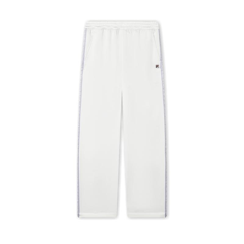Fila The Louvre Palace Fashion Straight Leg Retro Sport Patchwork Wide Leg Casual Pants Women Bottoms Steam-White F11W431802FIV