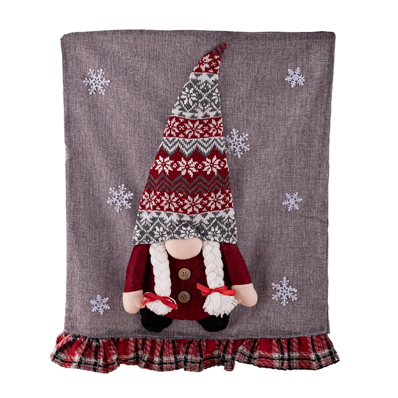 

Chair Back Cover Faceless Gnome Doll Xmas Chair Cover Dinner Chair Seat Cover for Christmas Holiday Festival Decor