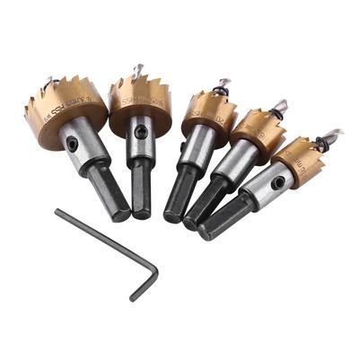 5pcs Titanium HSS Drill Bit Hole Saw Set Metalworking Cutter Tools 1630mm