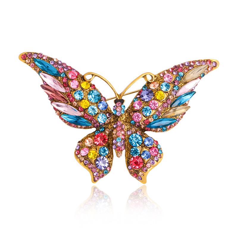Broche Papillon en Cristal Élégant - Accessoire de Luxe Polyvalent pour Femmes pour Manteaux, Corsages et Chaussures
