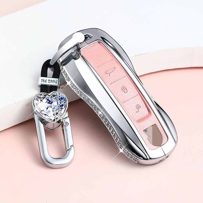 Styling Mouldings Luxury Diamond Car Remote Key Case Key Cover For Porsche Panamera 2017-2020 Cayenne 2018-2020