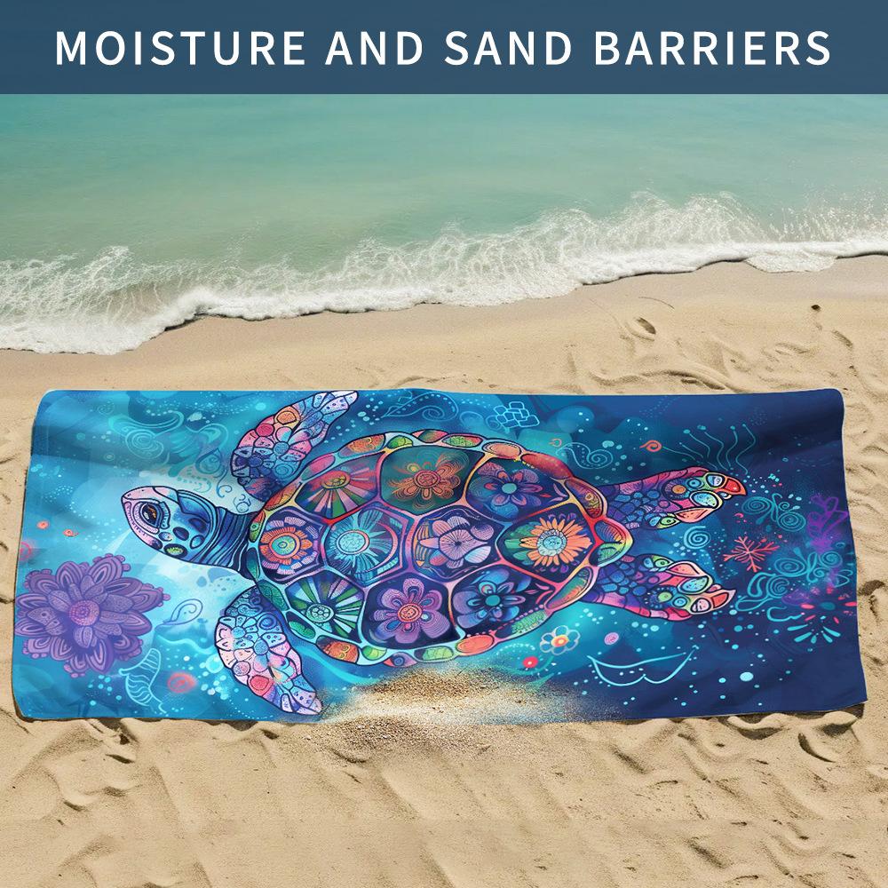 

New, double-sided velvet beach towel quick-drying sports towel printed bath towel [Spot sale]
