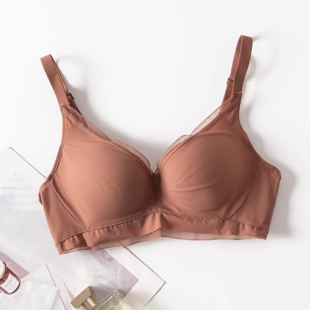 Fairy Style Adjustable Seamless Mulberry Silk Wireless Bra - Comfortable and Supportive Mesh Design for Women