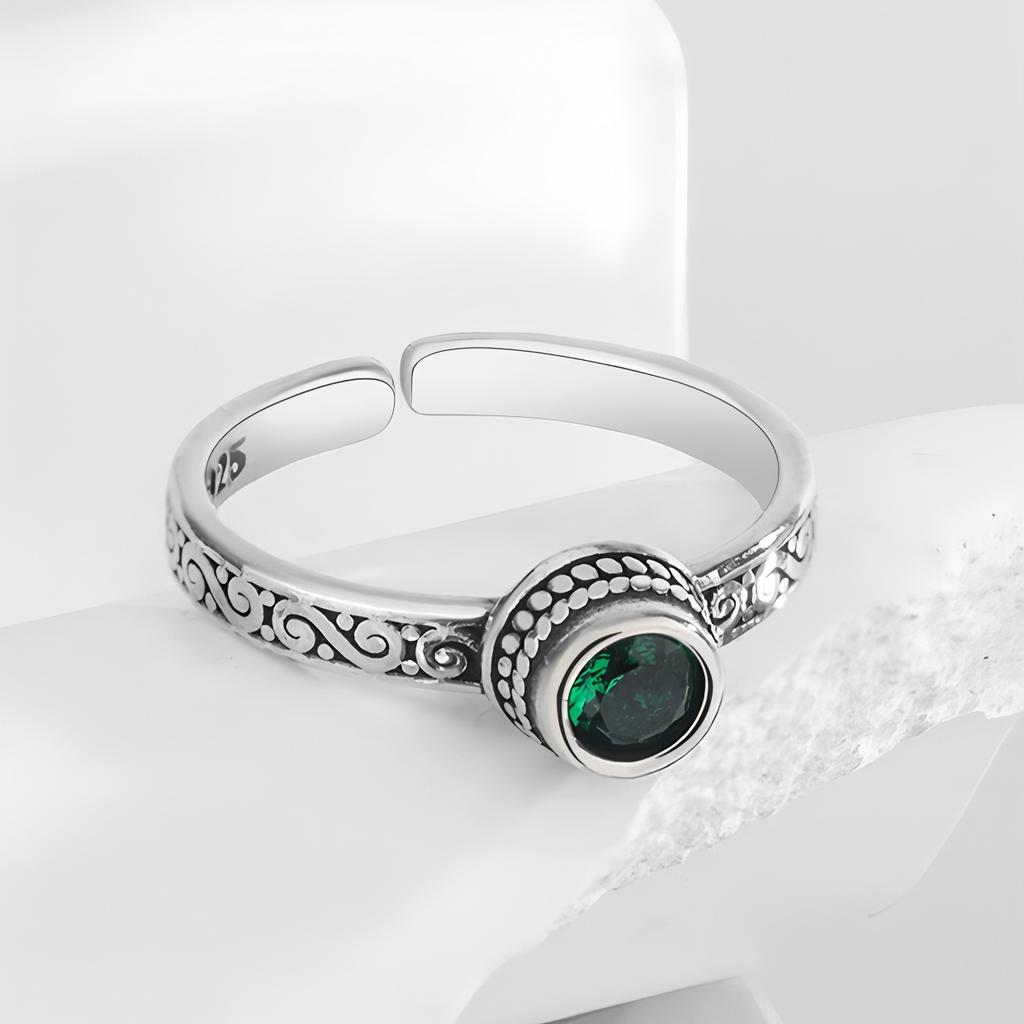 Δαχτυλίδι από Ασήμι 925 Γεωμετρικό Πολυεπίπεδο με Στρογγυλές Χάντρες Γυναικεία Μόδα Punk Τemperament Αντιαλλεργικό Στολίδι Κοσμήματα