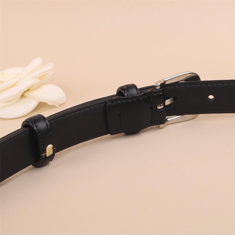 Belt Silver Buckle with Straight Jeans Women's Belt Women's Simple Design Belt
