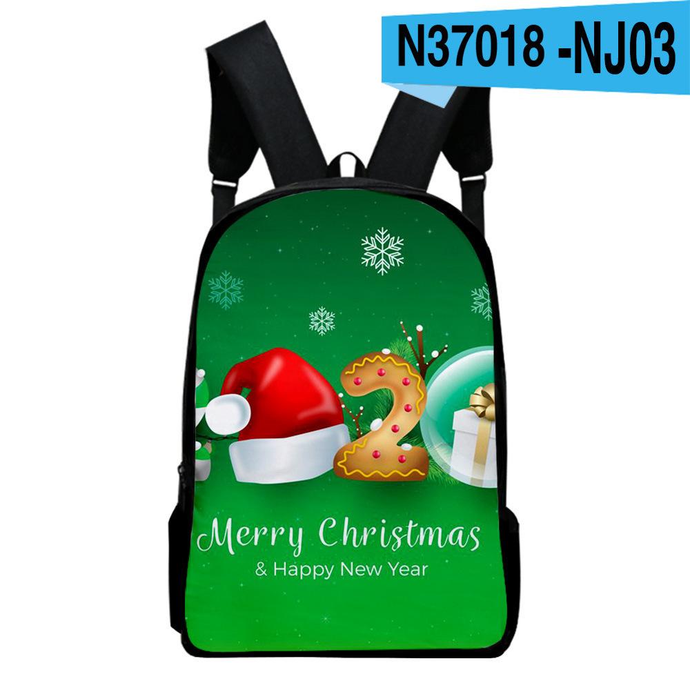 Classic Popular Merry Christmas Notebook Backpacks Pupil School Bags 3D Print Oxford Waterproof Boys/Girls Laptop Backpacks