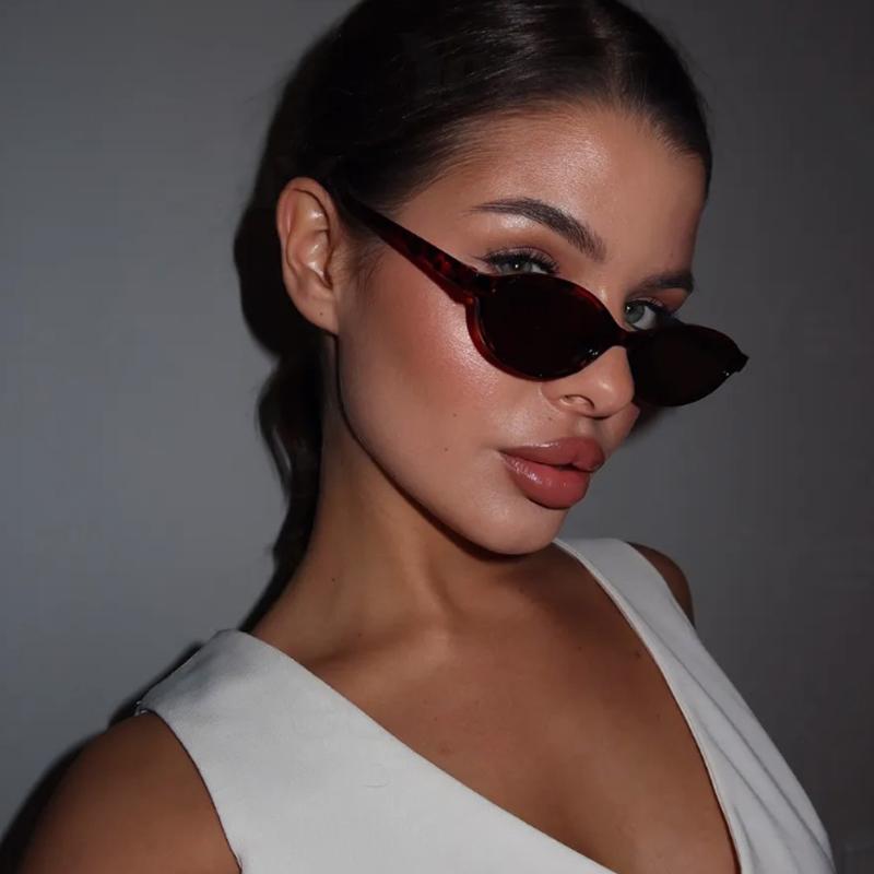 1/4pcs New Casual Elliptical Sunglasses Female Multi Color Frame Glasses Fashion Small Frame Design UV400 Sun Glasses Unisex
