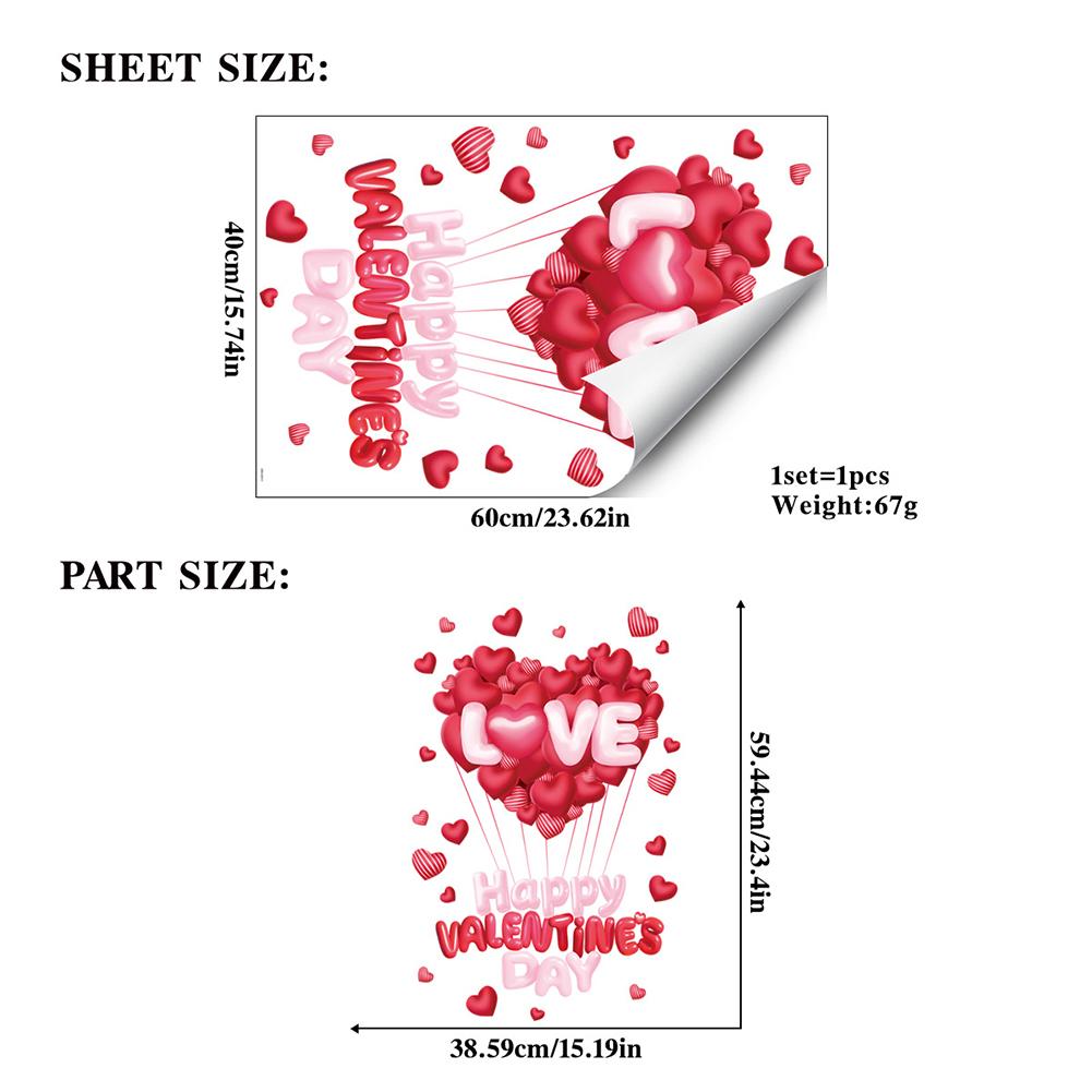 Heart Window Decals Window Clings Double-sided Visibility