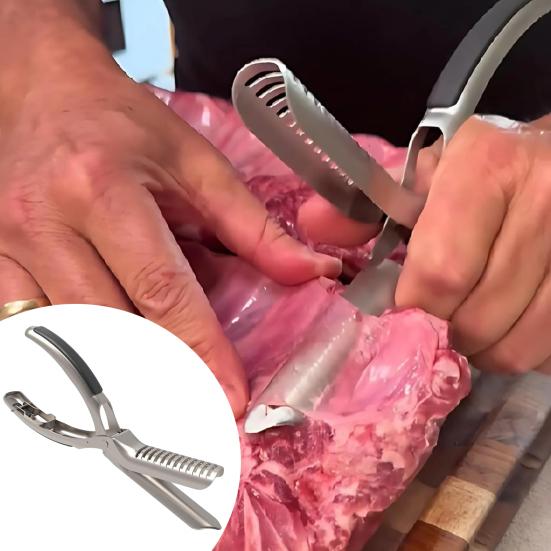 Rib Periosteum Remover Stainless Steel Rib Cleaning Kit Home Dishwasher Safe Compact Barbecue Rib Membrane Remover