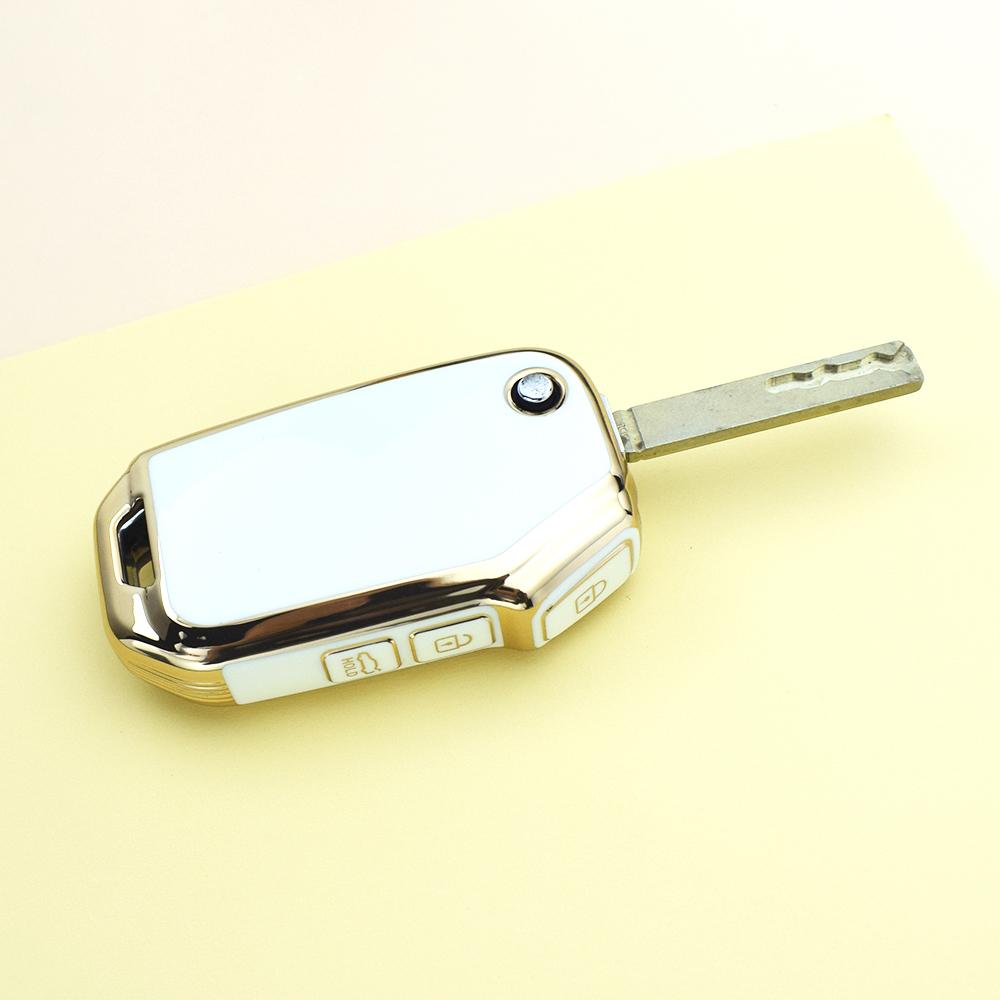 Módní Zlatý Okraj Auto Shell Fob Držák Taška Pro KIA 2018 2019 Sorento Ceed CD Cerato Sportage R GT Stinger GT Forte TPU Kryt Pouzdra na Klíč od Auta