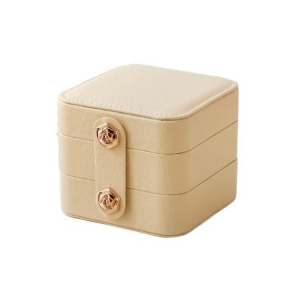 Double Layer Jewelry Packing Bag PU Leather Jewelry Display Box Simple Ring Holder  Outdoors