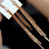 Women Bead Rhinestone Party Wedding Drop Chain Tassels Hook Linear Earrings