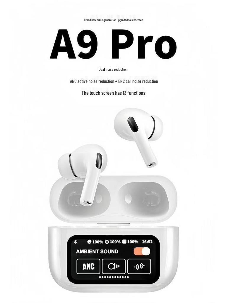 A9pro Kabellose Bluetooth-Kopfhörer mit ANC, KI-Übersetzung, Touchscreen und langer Akkulaufzeit