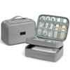 Double Layer Large Capacity Cable Storage Bag Portable Handbag for Office Supplies Electronic Accessories Organizer