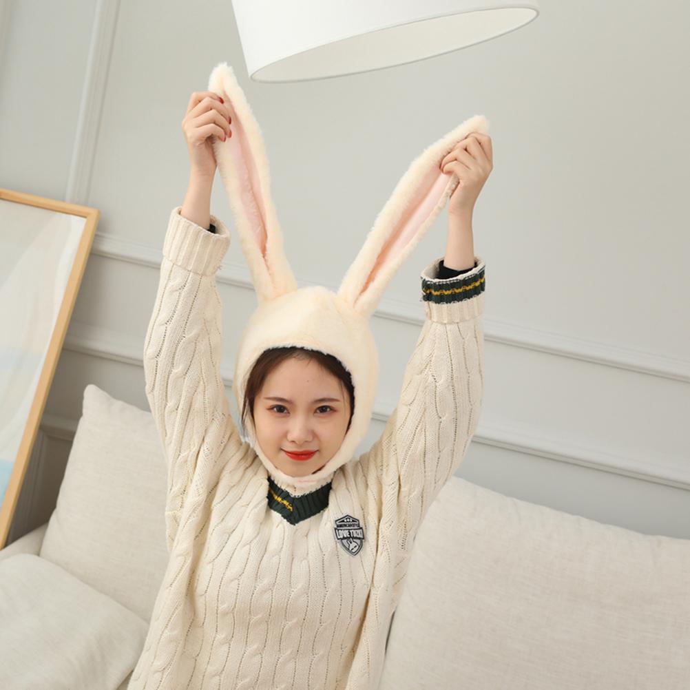 Osterhasenhut Requisite Hasenohren Plüschmütze Kleidung Beige Party Neuheit Kopfschmuck